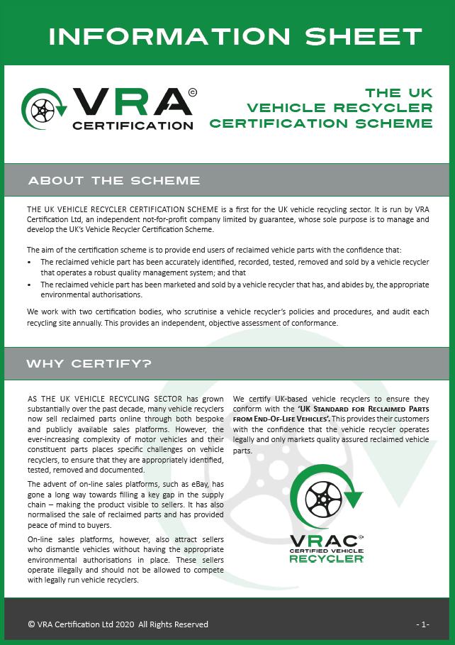 ABOUT CERTIFICATION – VRA Certification